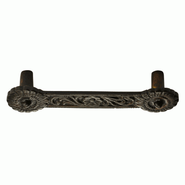 4 1/4 Inch Overall (3 3/8 Inch c-c) Solid Brass Unique Circle Pull Handle