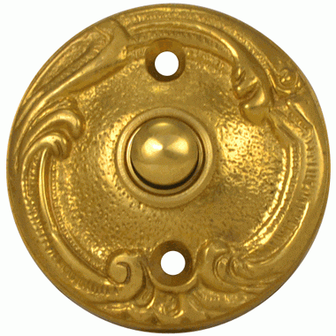 Lafayette Swirl Style Door Bell Push Button (Polished Brass Finish) COPPER MOUNTAIN HARDWARE