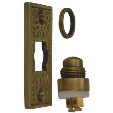 Craftsman Style Doorbell Button In Solid Brass (Antique Brass Finish) COPPER MOUNTAIN HARDWARE