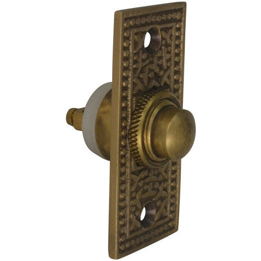 Solid Brass Rice Pattern Door Bell (Antique Brass Finish) COPPER MOUNTAIN HARDWARE