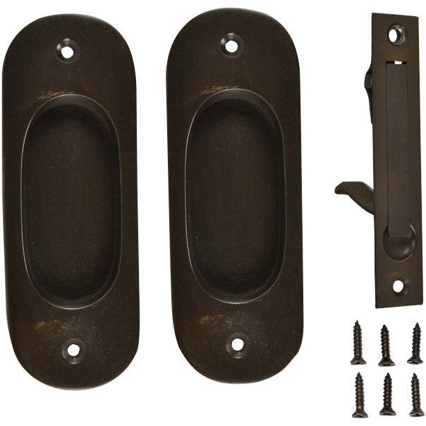 Traditional Oval Pattern Single Pocket Passage Style Door Set (Oil Rubbed Bronze Finish) COPPER MOUNTAIN HARDWARE