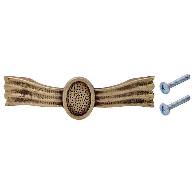 4 3/8 Inch Overall (3 1/4 Inch c-c) Solid Brass Hand Hammered Style Pull (Antique Brass Finish) COPPER MOUNTAIN HARDWARE