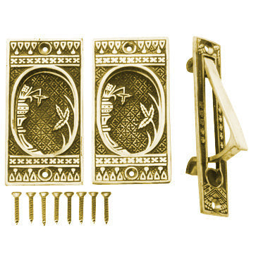 Broken Leaf Single Pocket Passage Style Door Set Polished Brass Finish COPPER MOUNTAIN HARDWARE