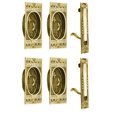 Broken Leaf Double Pocket Passage Style Door Set (Polished Brass) COPPER MOUNTAIN HARDWARE