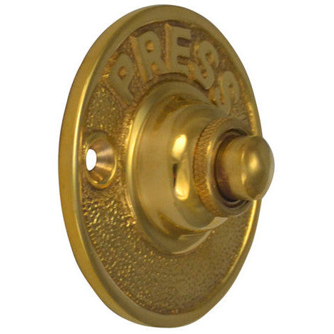 Classic American PRESS Doorbell Push Button (Polished Brass Finish) COPPER MOUNTAIN HARDWARE