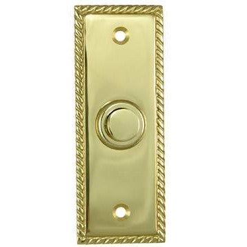 3 1/3 Inch Solid Brass Doorbell Button (Polished Brass Finish) DELTANA