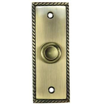 3 1/3 Inch Solid Brass Doorbell Button (Antique Brass Finish) DELTANA