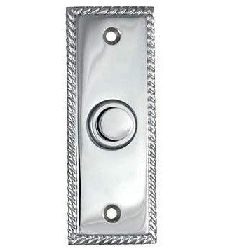 3 1/3 Inch Solid Brass Doorbell Button (Polished Chrome Finish) DELTANA