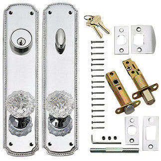 11 1/2 Inch Beaded Deadbolt Entryway Set (Polished Chrome Finish) COPPER MOUNTAIN HARDWARE