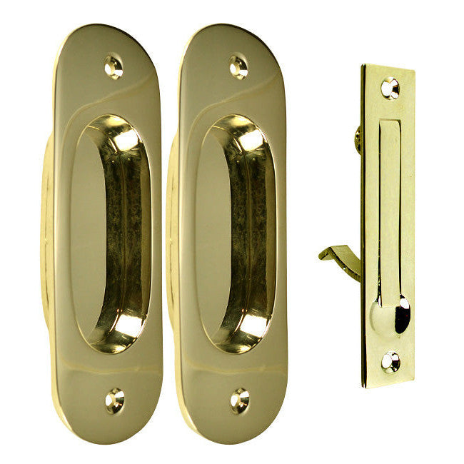 Traditional Oval Pattern Single Pocket Passage Style Door Set (Polished Brass Finish) COPPER MOUNTAIN HARDWARE