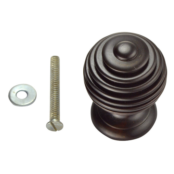 1 1/2 Inch Solid Brass Circular Knob (Oil Rubbed Bronze Finish) COPPER MOUNTAIN HARDWARE