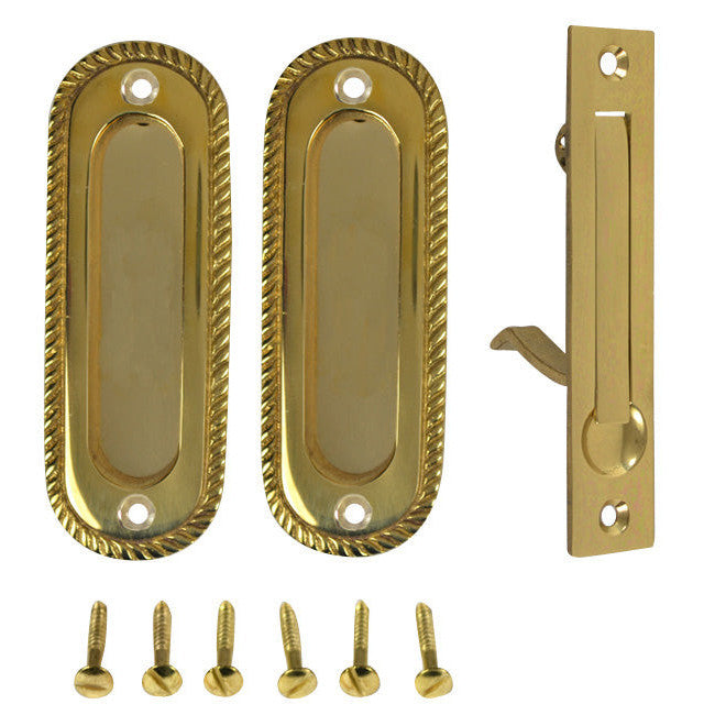 Georgian Oval Single Pocket Passage Style Door Set (Polished Brass Finish) COPPER MOUNTAIN HARDWARE