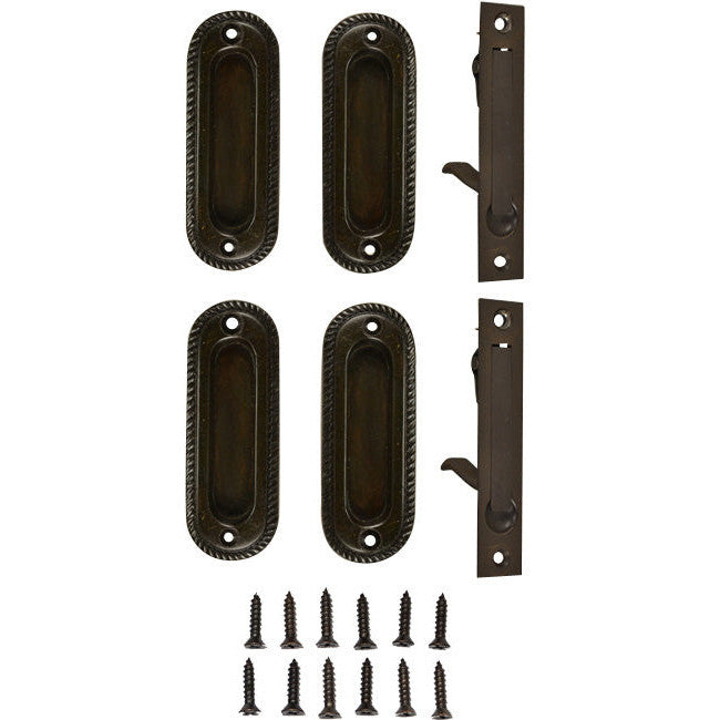 Georgian Double Pocket Passage Style Door Set (Oil Rubbed Bronze Finish) COPPER MOUNTAIN HARDWARE