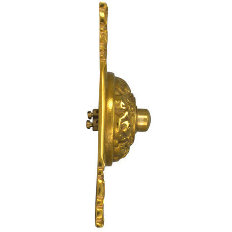 4 1/4 Inch Art Nouveau Solid Brass Doorbell (Polished Brass Finish) COPPER MOUNTAIN HARDWARE