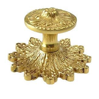 2 5/8 Inch Polished Brass Rococo Victorian Knob with Back Plate (Several Finishes Available) COPPER MOUNTAIN HARDWARE