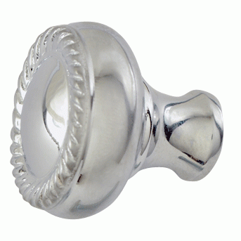 1 1/4 Inch Solid Brass Round Georgian Roped Border Knob (Polished Chrome Finish) COPPER MOUNTAIN HARDWARE