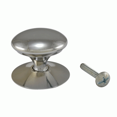 1 1/2 Inch Solid Brass Traditional Round Knob (Polished Chrome Finish) COPPER MOUNTAIN HARDWARE