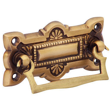 3 3/4 Inch Art Deco Solid Brass Drawer Pull (Antique Brass Finish) COPPER MOUNTAIN HARDWARE