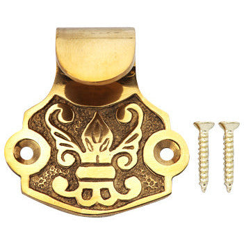 Solid Brass Fleur De Lis Sash Lift (Polished Brass Finish) Copper Mountain Hardware