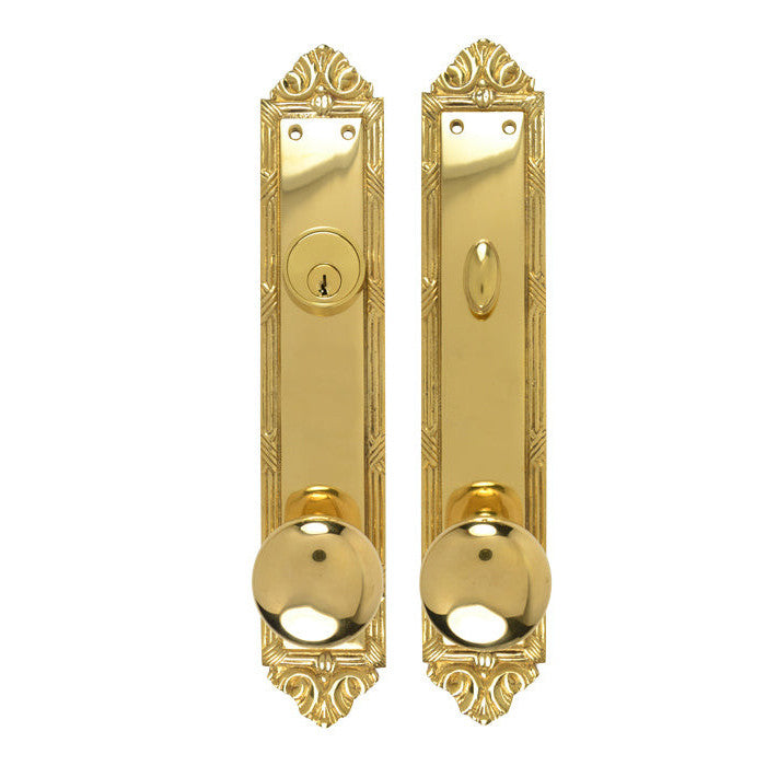 Ribbon & Reed Oval Deadbolt Entryway Set (Polished Brass Finish) COPPER MOUNTAIN HARDWARE