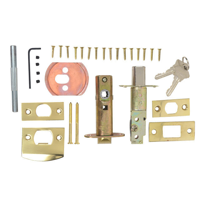 Ribbon & Reed Oval Deadbolt Entryway Set (Polished Brass Finish) COPPER MOUNTAIN HARDWARE