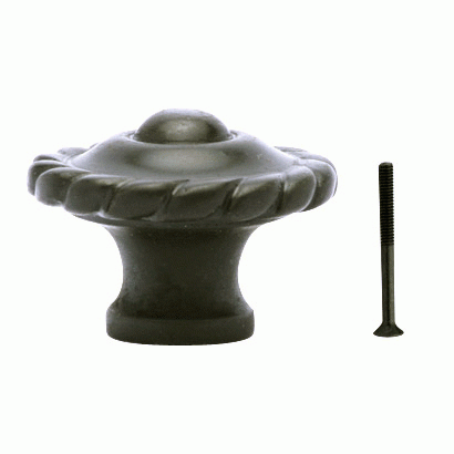 1 1/2 Inch Solid Brass Georgian Roped Knob (Oil Rubbed Bronze Finish) COPPER MOUNTAIN HARDWARE