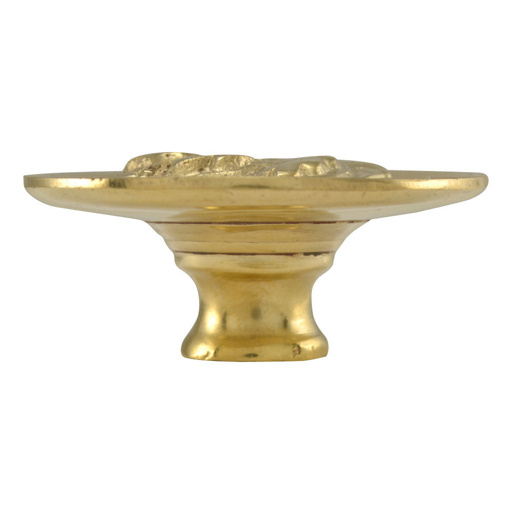 1 4/5 Inch Solid Brass Florid Leaf Knob (Polished Brass Finish) COPPER MOUNTAIN HARDWARE