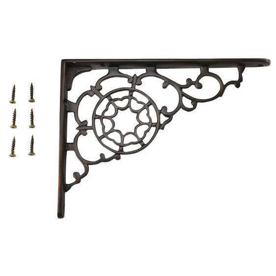 7 1/2 Inch Solid Brass Star Shape Shelf Bracket (Oil Rubbed Bronze Finish) COPPER MOUNTAIN HARDWARE