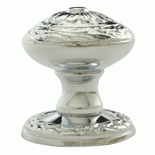 1 1/4 Inch Ornate Round Solid Brass Knob (Polished Chrome Finish) COPPER MOUNTAIN HARDWARE