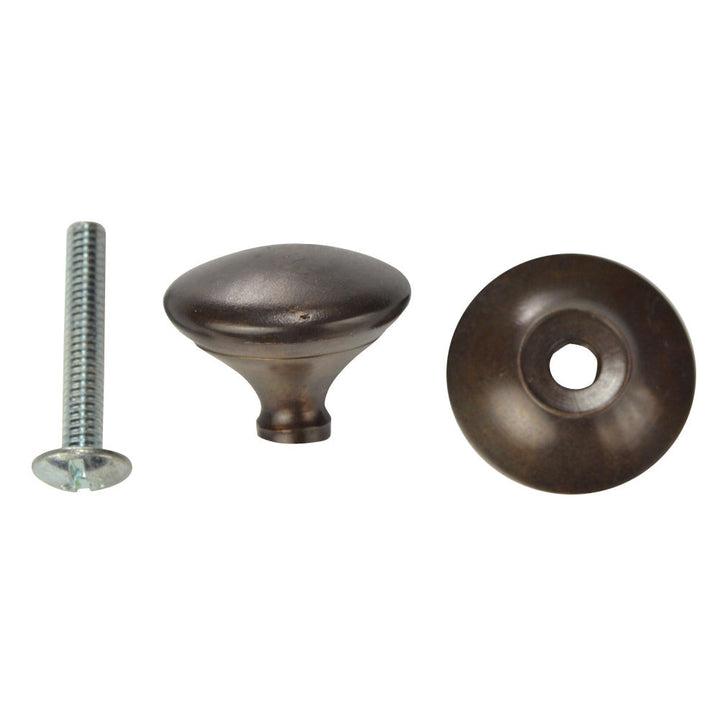 1 Inch Brass Round Cabinet Knob (Oil Rubbed Bronze Finish) COPPER MOUNTAIN HARDWARE