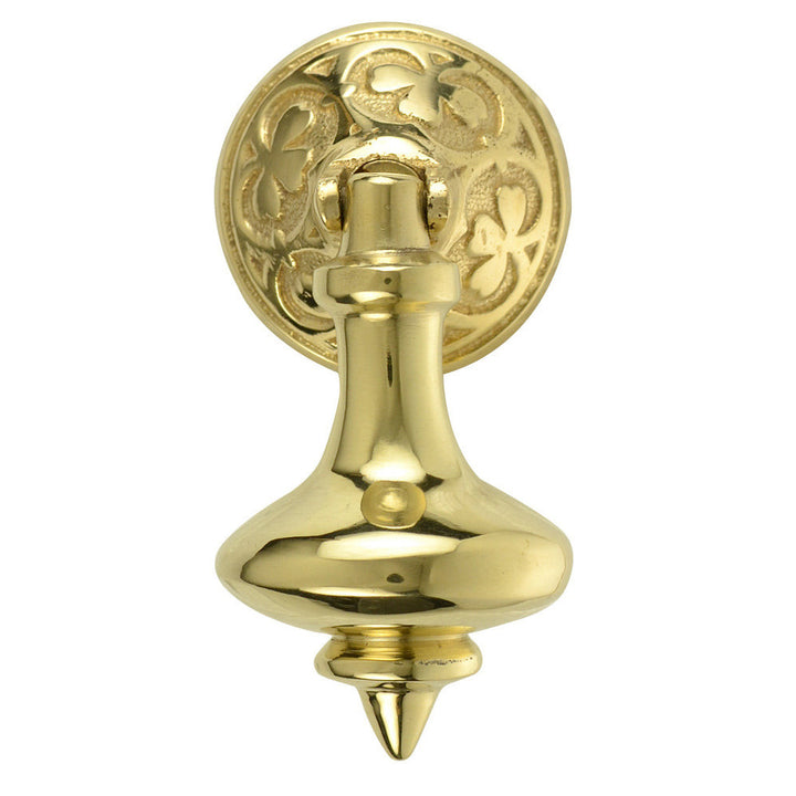 3 Inch Solid Brass Clover Drop Pull (Polished Brass Finish) COPPER MOUNTAIN HARDWARE