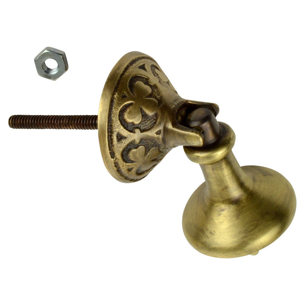 3 Inch Solid Brass Clover Drop Pull (Antique Brass Finish) COPPER MOUNTAIN HARDWARE