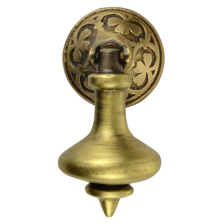 3 Inch Solid Brass Clover Drop Pull (Antique Brass Finish) COPPER MOUNTAIN HARDWARE