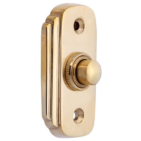 2 1/2 Inch Solid Brass Art Deco Doorbell Button (Polished Brass Finish) COPPER MOUNTAIN HARDWARE