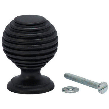 1 3/8 Inch Solid Brass Art Deco Round Knob (Oil Rubbed Bronze) COPPER MOUNTAIN HARDWARE