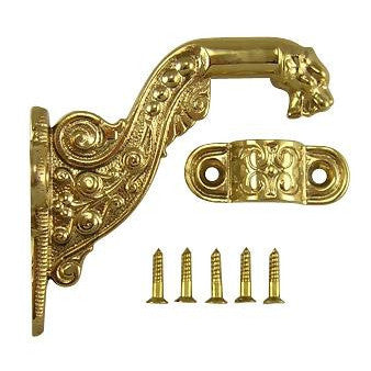 4 Inch Solid Brass Lost Cast Wax Lion Head Stair Rail Bracket COPPER MOUNTAIN HARDWARE