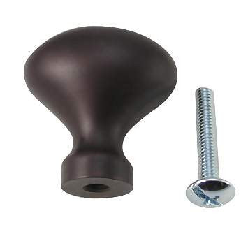 1 1/4 Inch Traditional Solid Brass Egg Knob (Oil Rubbed Bronze Finish) DELTANA