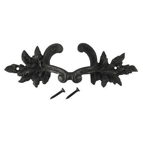 6 Inch Overall (4 3/8 Inch c-c) Solid Brass Ornate French Leaves Pull (Oil Rubbed Bronze Finish) COPPER MOUNTAIN HARDWARE