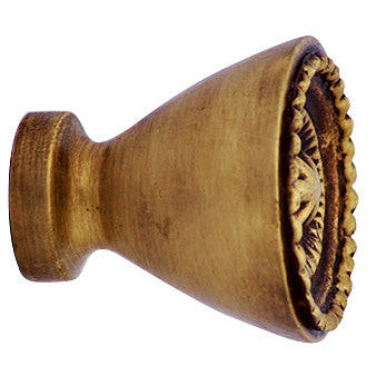 1 1/4 Inch Solid Brass Beaded Star Round Cabinet & Furniture Knob
