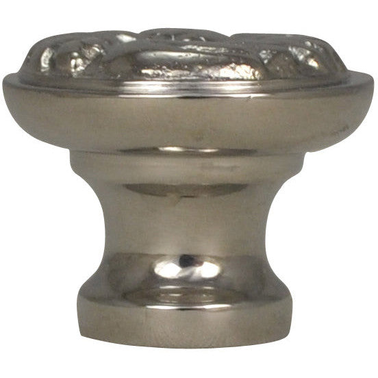 1 1/4 Inch Solid Brass Patterned Round Knob (Polished Chrome Finish) COPPER MOUNTAIN HARDWARE