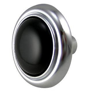 1 1/4 Inch Chrome & Black Ceramic  Knob COPPER MOUNTAIN HARDWARE