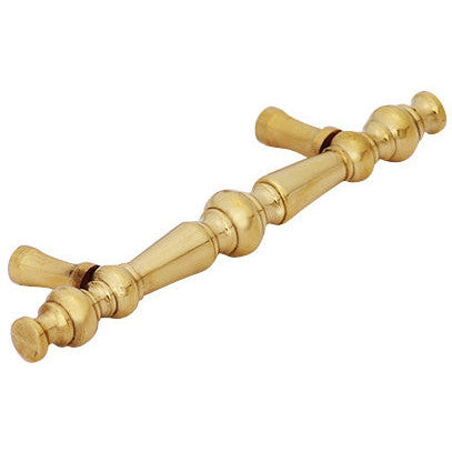 5 Inch Overall (3 Inch c-c) Solid Brass Victorian Pull (Polished Brass Finish) COPPER MOUNTAIN HARDWARE