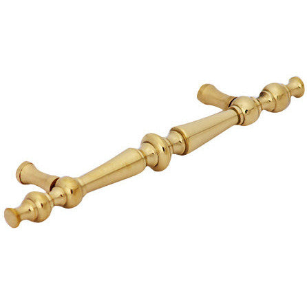 6 1/2 Inch Overall (4 Inch c-c) Solid Brass Victorian Pull (Polished Brass Finish) COPPER MOUNTAIN HARDWARE