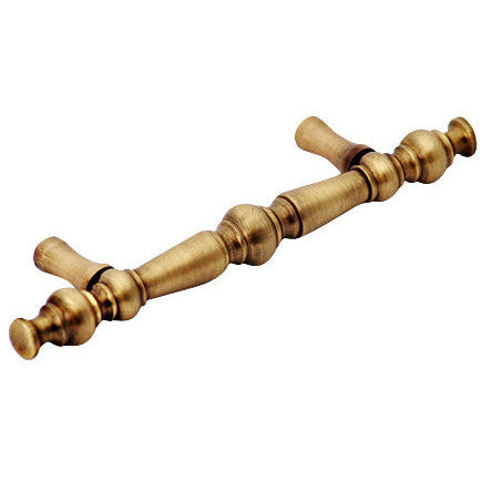 5 Inch Overall (3 Inch c-c) Solid Brass Victorian Pull (Antique Brass Finish) COPPER MOUNTAIN HARDWARE