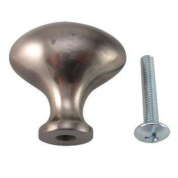 1 1/4 Inch Traditional Solid Brass Egg Knob (Antique Nickel Finish) DELTANA