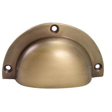 3 1/2 Inch Solid Brass Traditional Cup Pull (Antique Brass Finish) COPPER MOUNTAIN HARDWARE