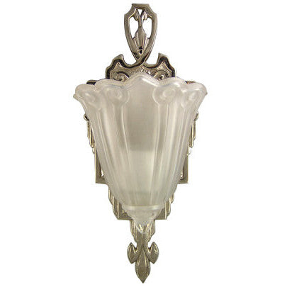 Period Style Art Deco Wall Sconce (Frosted Glass Shade) COPPER MOUNTAIN HARDWARE