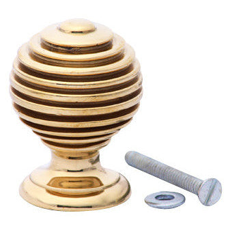 1 1/2 Inch Solid Brass Circular Knob (Polished Brass Finish) COPPER MOUNTAIN HARDWARE