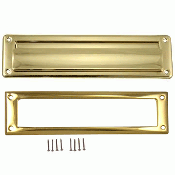 Magazine Size Front Door Mail Slot (Lifetime Brass Finish) DELTANA