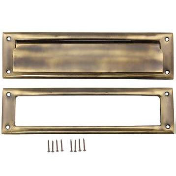 Traditional Magazine Size Front Door Mail Slot (Antique Brass Finish) COPPER MOUNTAIN HARDWARE